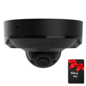 5Мп IP камера відеоспостереження Ajax DomeCam Mini HL black (4мм) з мікрофоном, можливостями ШІ та гібрідним підсвічуванням