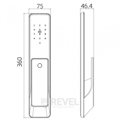 Умный дверной биометрический замок SEVEN LOCK SL-7775BF black