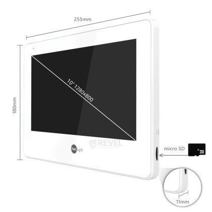 FullHD комплект 10" Wi-Fi видеодомофона NeoLight MEZZO Hybrid HD Kit Pro Black (панель Prime FHD) — дозвон на телефон и запись видео