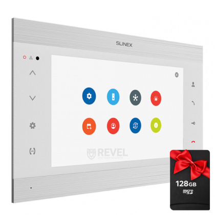 Wi-Fi 10" видеодомофон с переадресацией вызовов на смартфон, квадратором и записью видео Slinex SL-10N Cloud (silver + white)