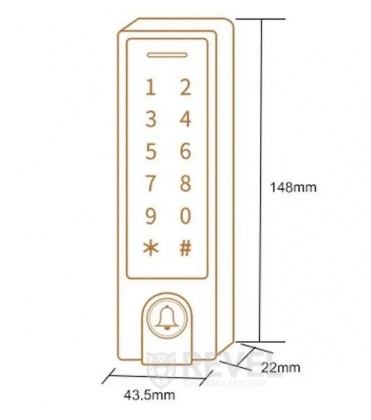 Биометрический контроллер доступа Bluetooth с клавиатурой SEVEN CR-7477BF MIFARE 