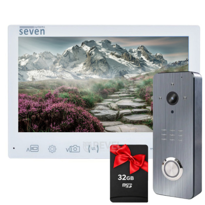 Комплект IPS видеодомофона с записью по движению SEVEN DP–7575 FHD Kit white