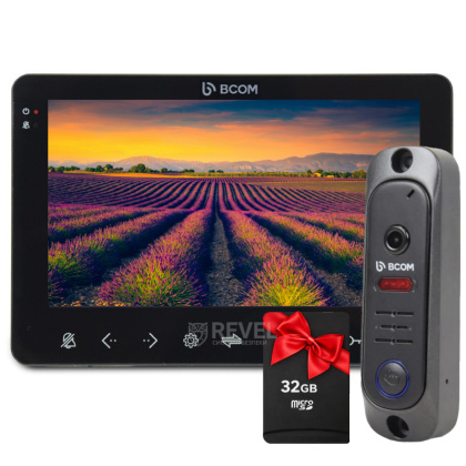 Комплект видеодомофона с записью видео BCOM BD-780M Black Kit box + подарок SD карта