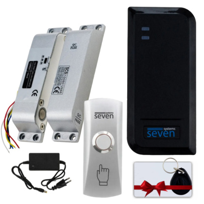 Комплект контроля доступа с электроригельным замком SEVEN SKD-KIT-ER1 (на металлопластиковые двери)