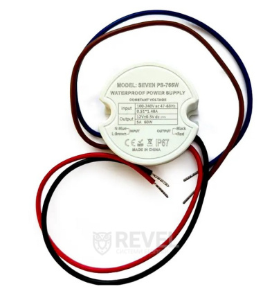 Блок питания 12В/5А SEVEN PS-766W (защита IP67)