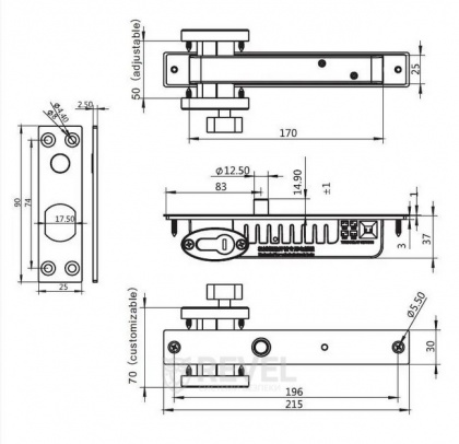 Замок электроригельный SEVEN BL-729 (с возможностью дополнительно установить цилиндр)