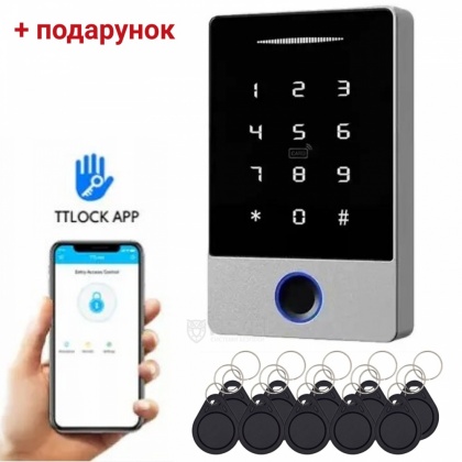 Биометрический контроллер с Bluetooth модулем и управлением через смартфон TTLOCK K-2 FP + ключи в подарок