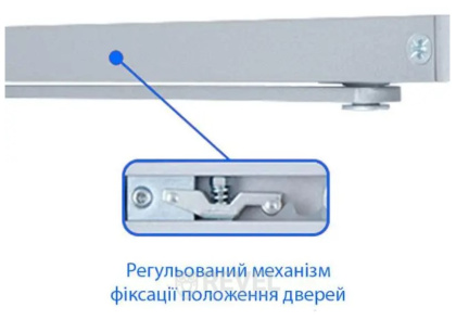 Доводчик с направляющим каналом от 45 до 65 кг SEVEN DC-7747 silver