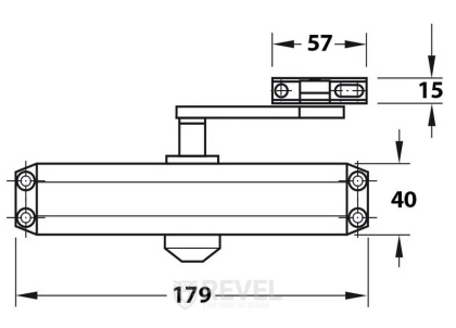 Доводчик двери 40-65 кг SEVEN DC-7742HP silver (механизм фиксации дверей)