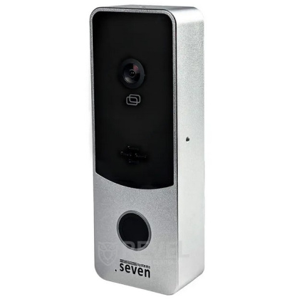 Вызывная панель домофона со встроенным контроллером и считывателем отпечатка пальца SEVEN CP-7508 FHD silver