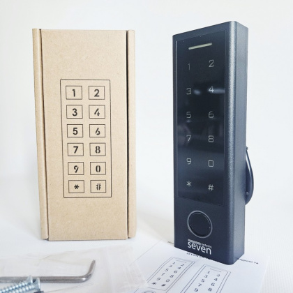 Биометрический NFC Bluetooth контроллер доступа с клавиатурой SEVEN CR-7477BF-P MIFARE