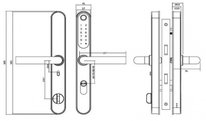 Умный дверной биометрический замок SEVEN LOCK SL-7761BF silver (без врезной части)