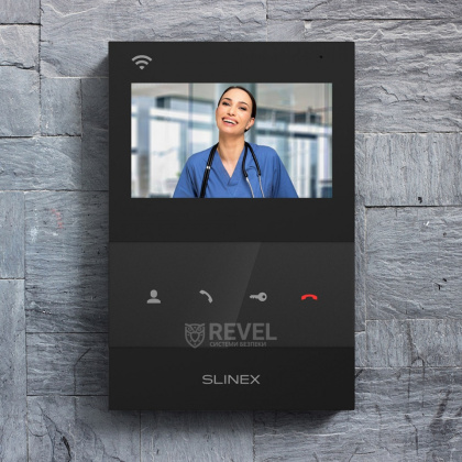 Wi-Fi видеодомофон Slinex SQ-04N Cloud black (с записью видео и поддержкой приложения Slinex Smart Call)