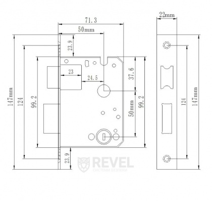 Умный дверной биометрический замок SEVEN LOCK SL-7740BF (врезная часть 5050) (grey)