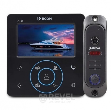 Комплект видеодомофона 4" и видеопанели BCOM BD-480M Black Kit