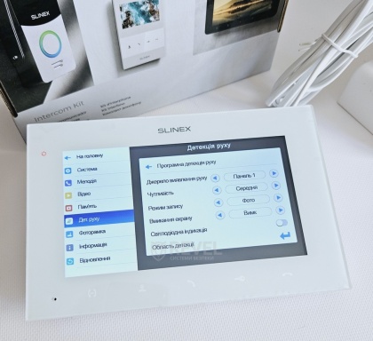 Комплект 7" IPS видеодомофона Slinex SQ-07MTHD Home Kit (White) — запись видео по детекции движения