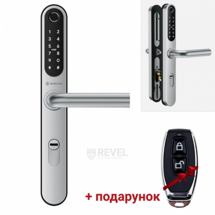 Умный дверной биометрический замок SEVEN LOCK SL-7761BF silver (без врезной части)