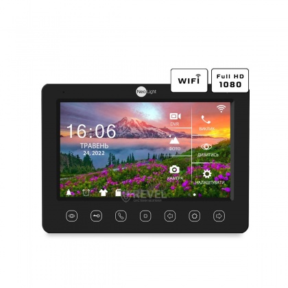 Видеодомофон Wi-Fi 7" с дозвоном на смартфон и записью Neolight Kappa+ HD WF (Black)