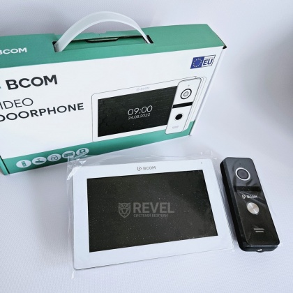 Комплект 7" сенсорного видеодомофона с детектором движения BCOM BD-770FHD White Kit