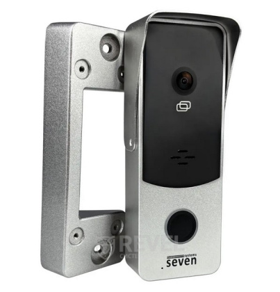 Вызывная панель домофона со встроенным контроллером и считывателем отпечатка пальца SEVEN CP-7508 FHD silver