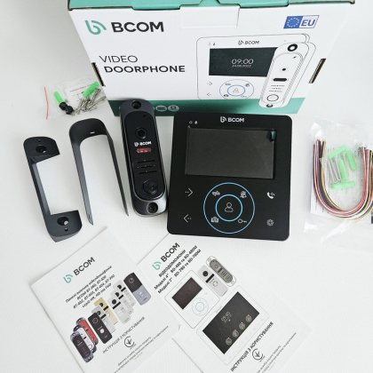 Домофон с электромеханическим замком для частного дома BCOM BD-480M Home Kit Black