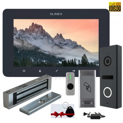 Комплект FullHD домофона с электромагнитным замком Slinex Office-Kit-FHD (white / dark grey)