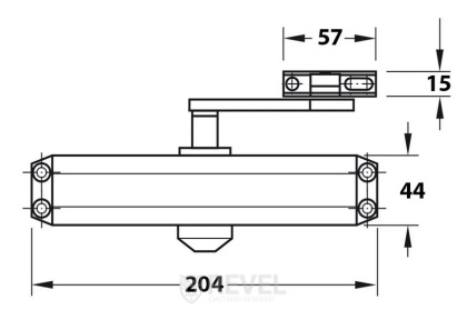 Доводчик двери 45-75 кг SEVEN DC-7743HP black (механизм фиксации дверей)