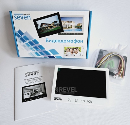 FHD комплект видеодомофона с 140° панелью вызова и замком Seven Kit FHD Home-Lock white