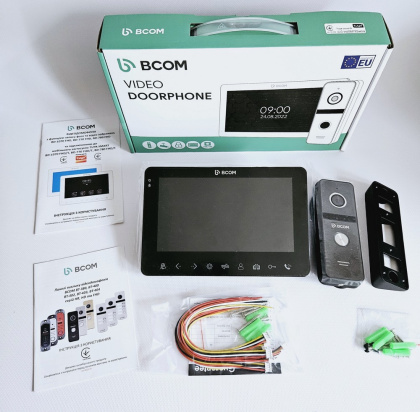 Комплект IPS видеодомофона с записью по движению BCOM BD-780FHD Black Kit