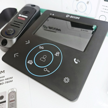Видеодомофон 4 дюйма с записью видео и панель вызова BCOM BD-480M Kit Black