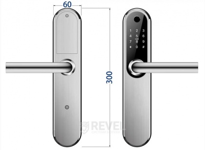 Умный дверной биометрический замок SEVEN LOCK SL-7768BF silver (врезная часть 6068R)