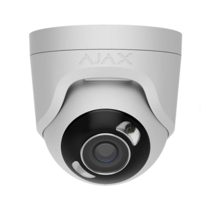 5Мп IP камера видеонаблюдения Ajax TurretCam HL white (4 мм) с микрофоном, возможностями ИИ и гибридной подсветкой