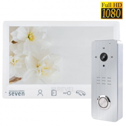 Комплект Full HD видеодомофона с детекцией и записью видео SEVEN DP–7571FHD-W Kit box (white)