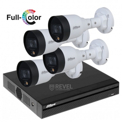 Комплект Full-color уличного наблюдения Dahua Kit Bullet-LED-4Cam