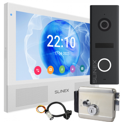 Wi-Fi видеодомофон с замком Slinex Sonik AI Home Kit white — интеллектуальная AI-детекция движения и переадресация вызова