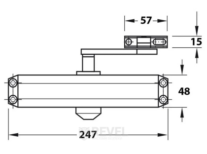 Доводчик двери 75-100 кг SEVEN DC-7744HP silver (механизм фиксации дверей)
