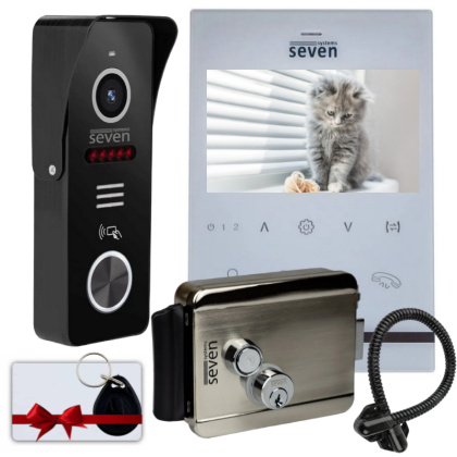 Домофон с электромеханическим замком и контролем доступа SEVEN DP–7541 Rfid-Lock white