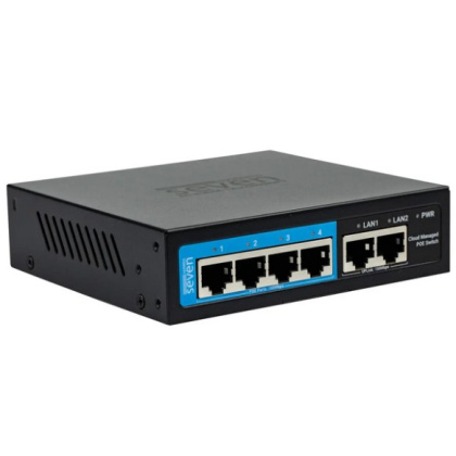 Облачно управляемый 6-портовый PoE-коммутатор SEVEN PS204D