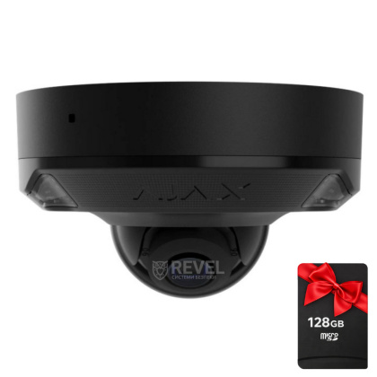 8Мп IP камера видеонаблюдения Ajax DomeCam Mini HL black (2.8мм) с микрофоном, возможностями ИИ и гибридной подсветкой
