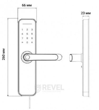 Умный дверной биометрический замок SEVEN LOCK SL-7740BF (врезная часть 5050) (black / grey)