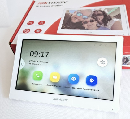 7-дюймовый IP-видеодомофон с поддержкой Wi-Fi HikVision DS-KH6350-WТE1 White
