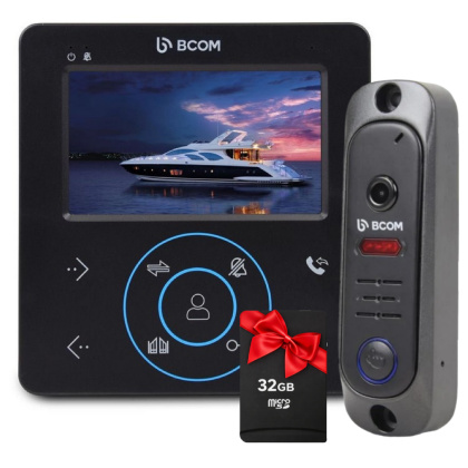 Видеодомофон 4 дюйма с записью видео и панель вызова BCOM BD-480M Kit Black