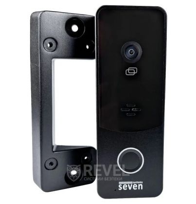Вызывная панель домофона со встроенным контроллером и считывателем отпечатка пальца SEVEN CP-7508 FHD black