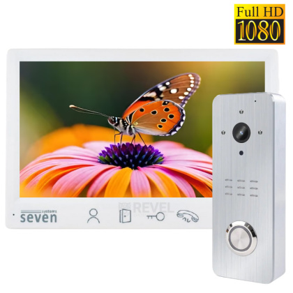 Комплект Full HD видеодомофона с детекцией и записью видео SEVEN DP–7571FHD-W Kit box (white)
