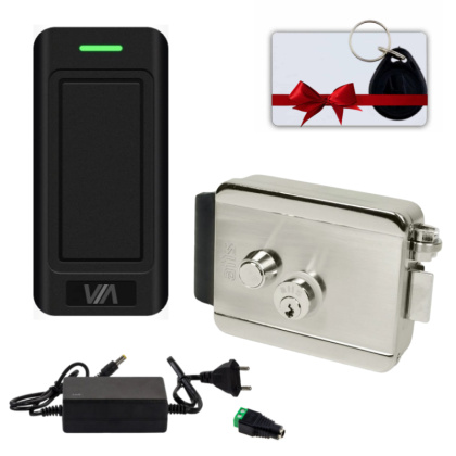 Контроль доступа с электромеханическим замком и Mifare контроллером SEVEN SKD-KIT-EM4 (black)