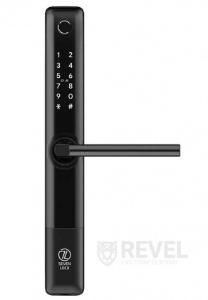 Умный дверной биометрический замок SEVEN LOCK SL-7762BF black (врезная часть 3585)