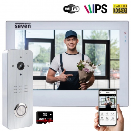 Комплект Wi-Fi видеодомофона 7" с переадресацией звонка SEVEN DP-7577Kit white