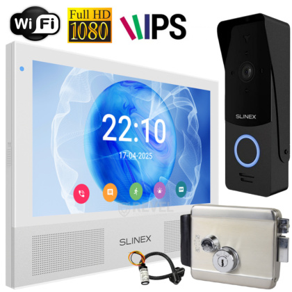 Wi-Fi видеодомофон с замком Slinex Sonic AI Home Kit white — интеллектуальная AI-детекция движения и переадресация вызова