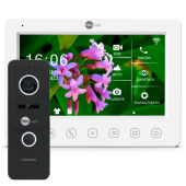 Комплект Wi-Fi FHD домофону з дозвоном на телефон та записом Neolight NeoKIT HD WF White (Kappa + HD WF + Prime FHD)