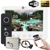 Wi-Fi домофон для частного дома с электромеханическим замком NeoLight Smart Home White (Kappa + HD WF с записью и дозвоном на телефон)